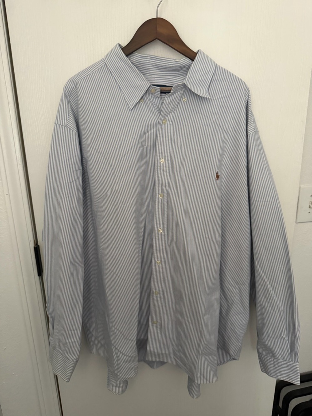 Ralph Lauren Light Blue & White Pinstripe Dress Shirt